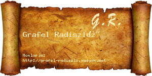 Grafel Radiszló névjegykártya